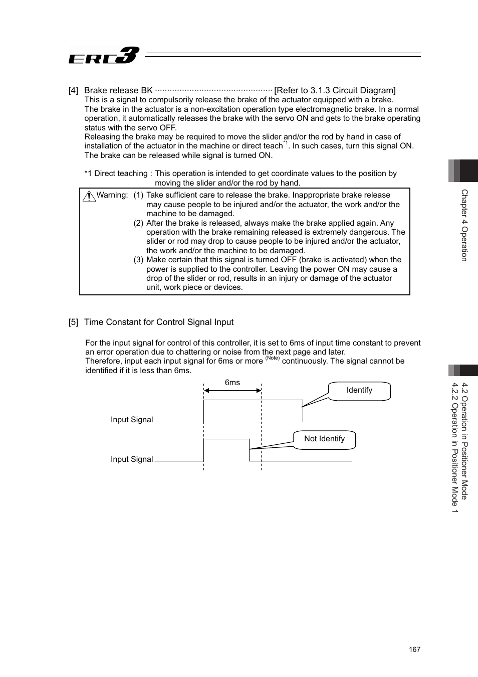 4] brake release bk, 5] time constant for control signal input | IAI America ERC3 User Manual | Page 177 / 438