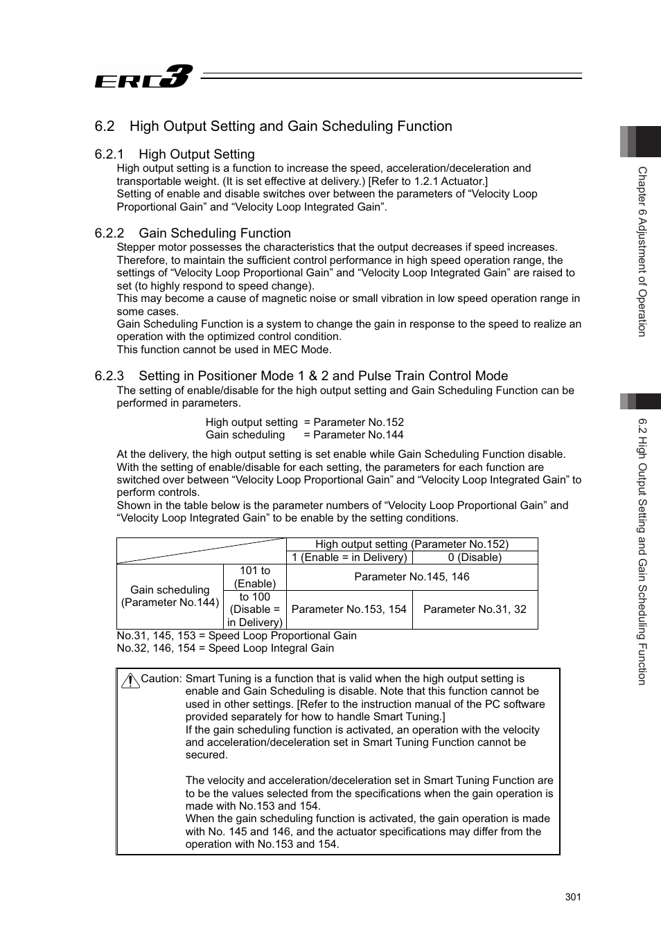 2 high output setting and gain scheduling function, 1 high output setting, 2 gain scheduling function | IAI America ERC3 User Manual | Page 311 / 438