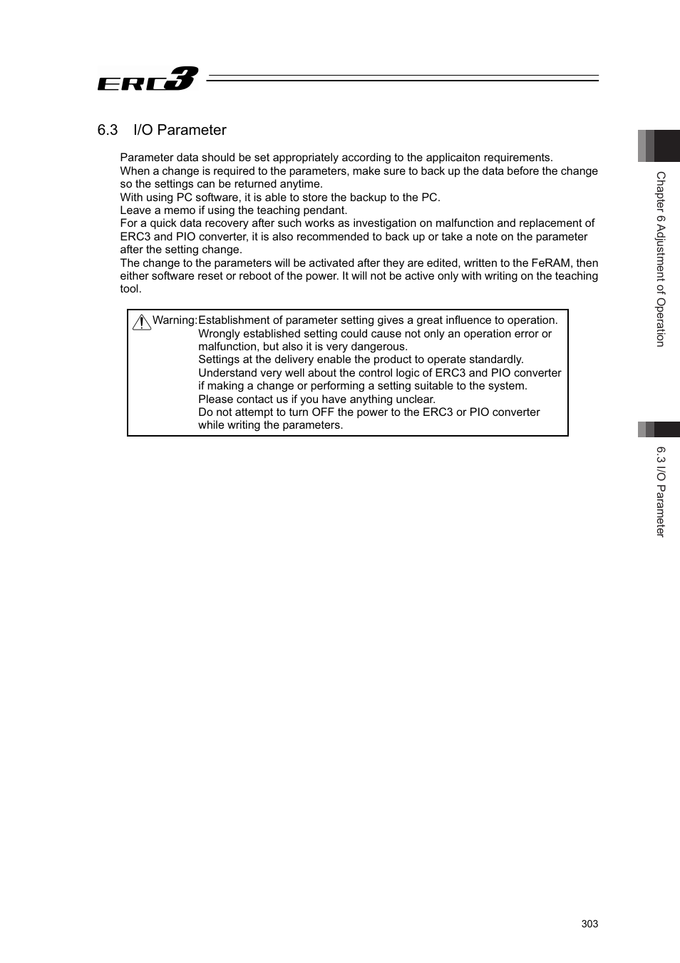3 i/o parameter | IAI America ERC3 User Manual | Page 313 / 438