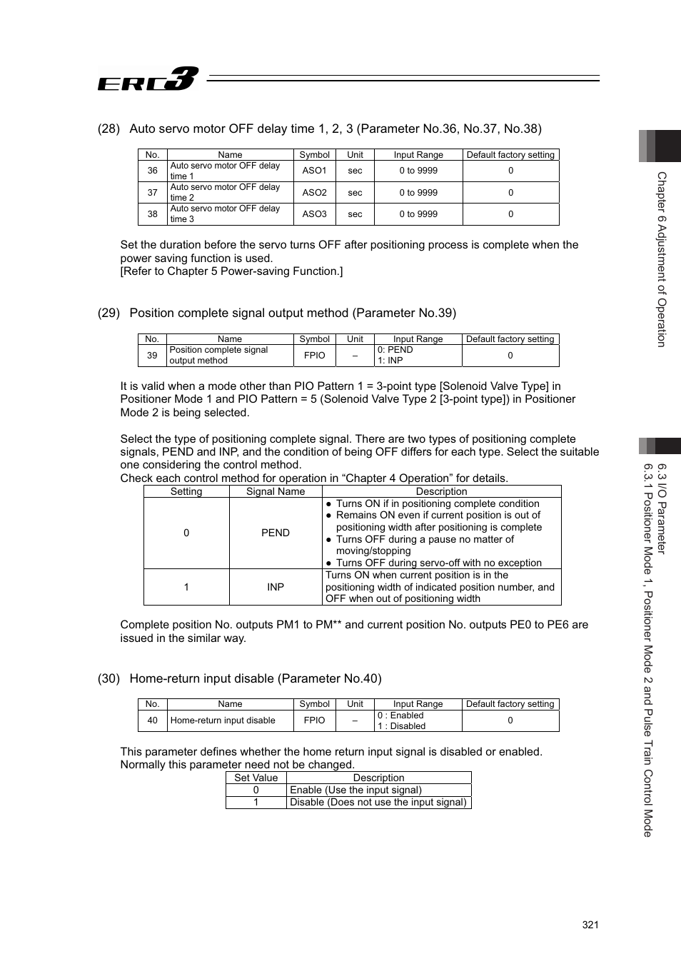 30) home-return input disable (parameter no.40) | IAI America ERC3 User Manual | Page 331 / 438