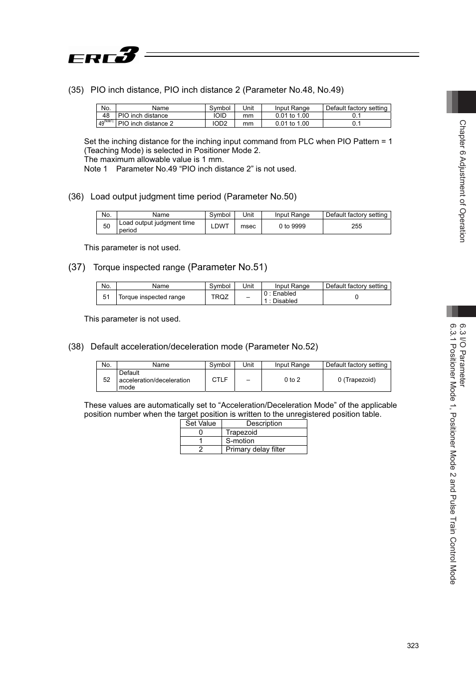 Parameter no.51), Torque inspected range | IAI America ERC3 User Manual | Page 333 / 438