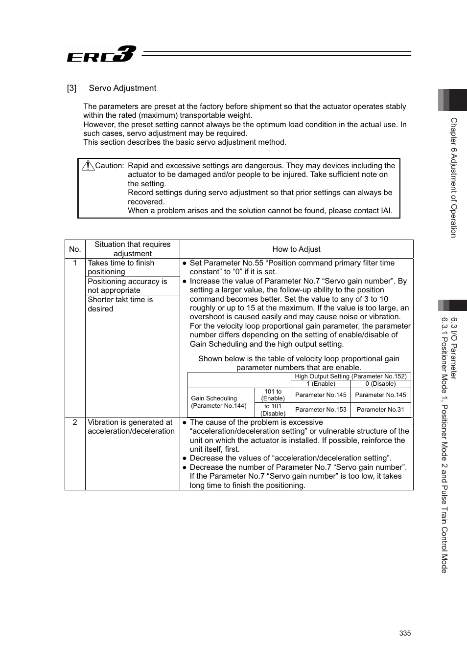 3] servo adjustment | IAI America ERC3 User Manual | Page 345 / 438