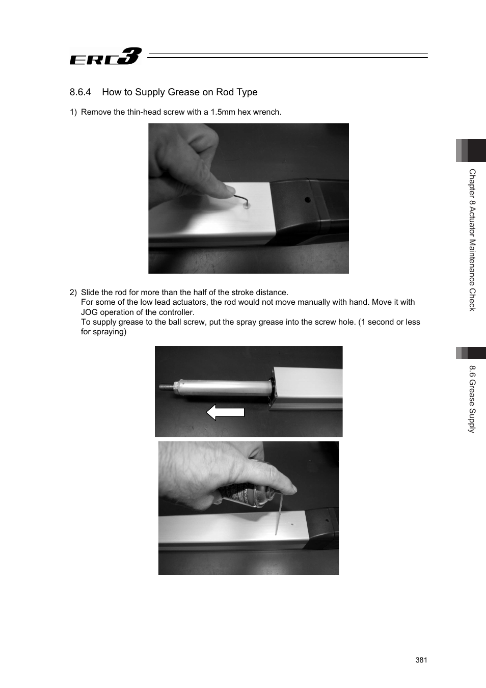 4 how to supply grease on rod type | IAI America ERC3 User Manual | Page 391 / 438