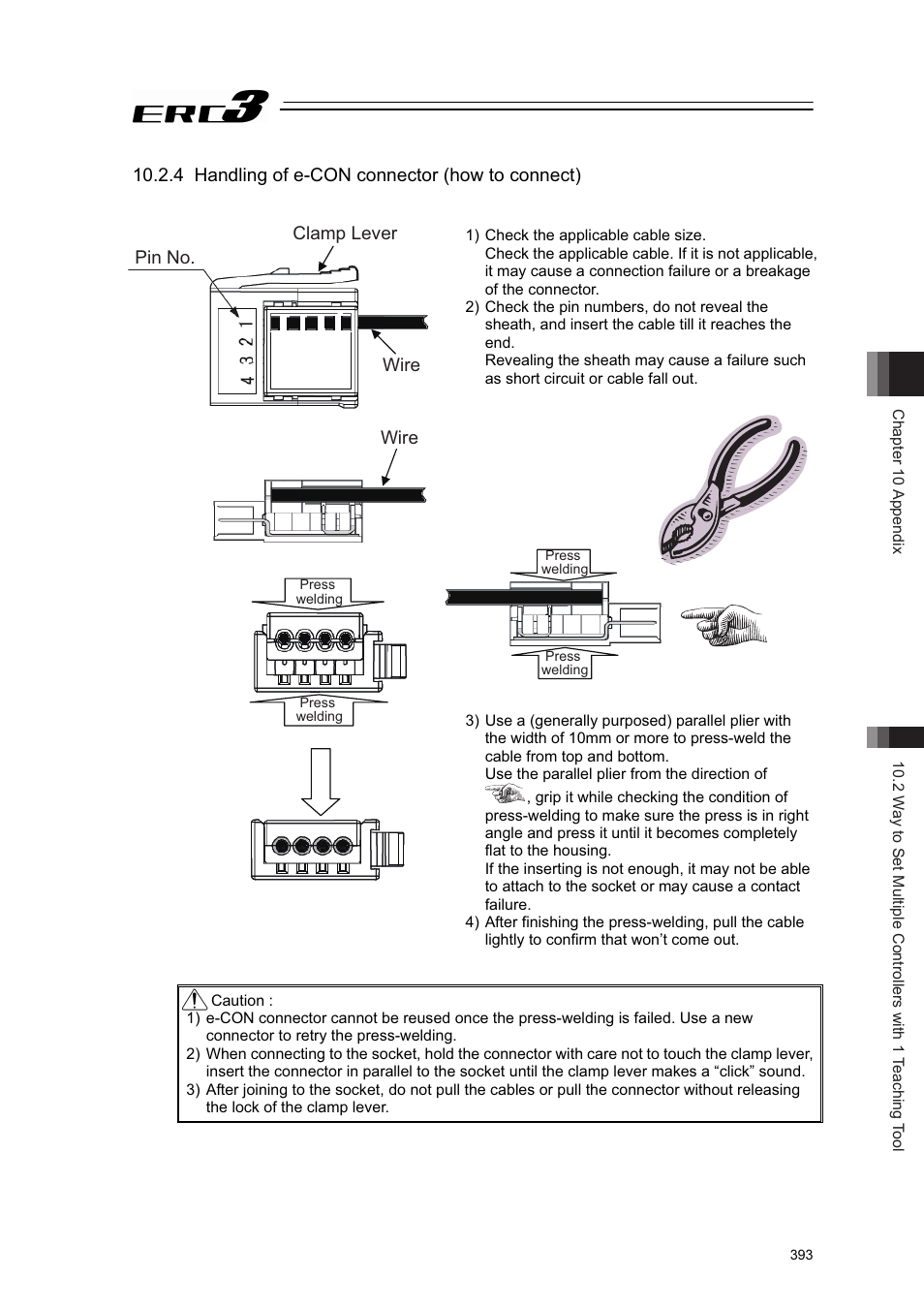 4 handling of e-con connector (how to connect) | IAI America ERC3 User Manual | Page 403 / 438