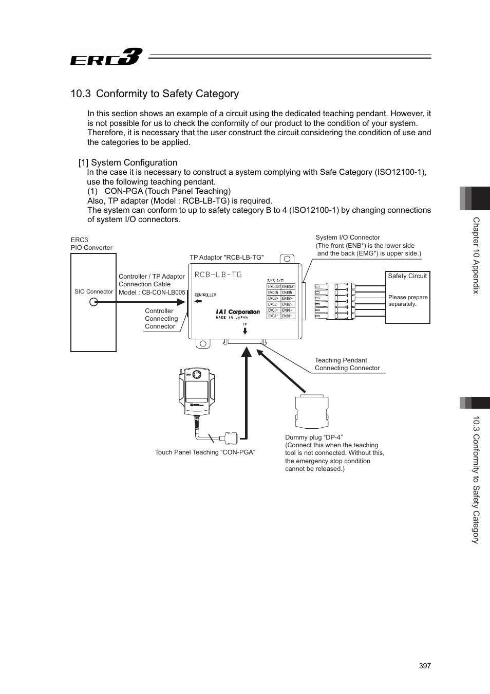 3 conformity to safety category, 1] system configuration | IAI America ERC3 User Manual | Page 407 / 438