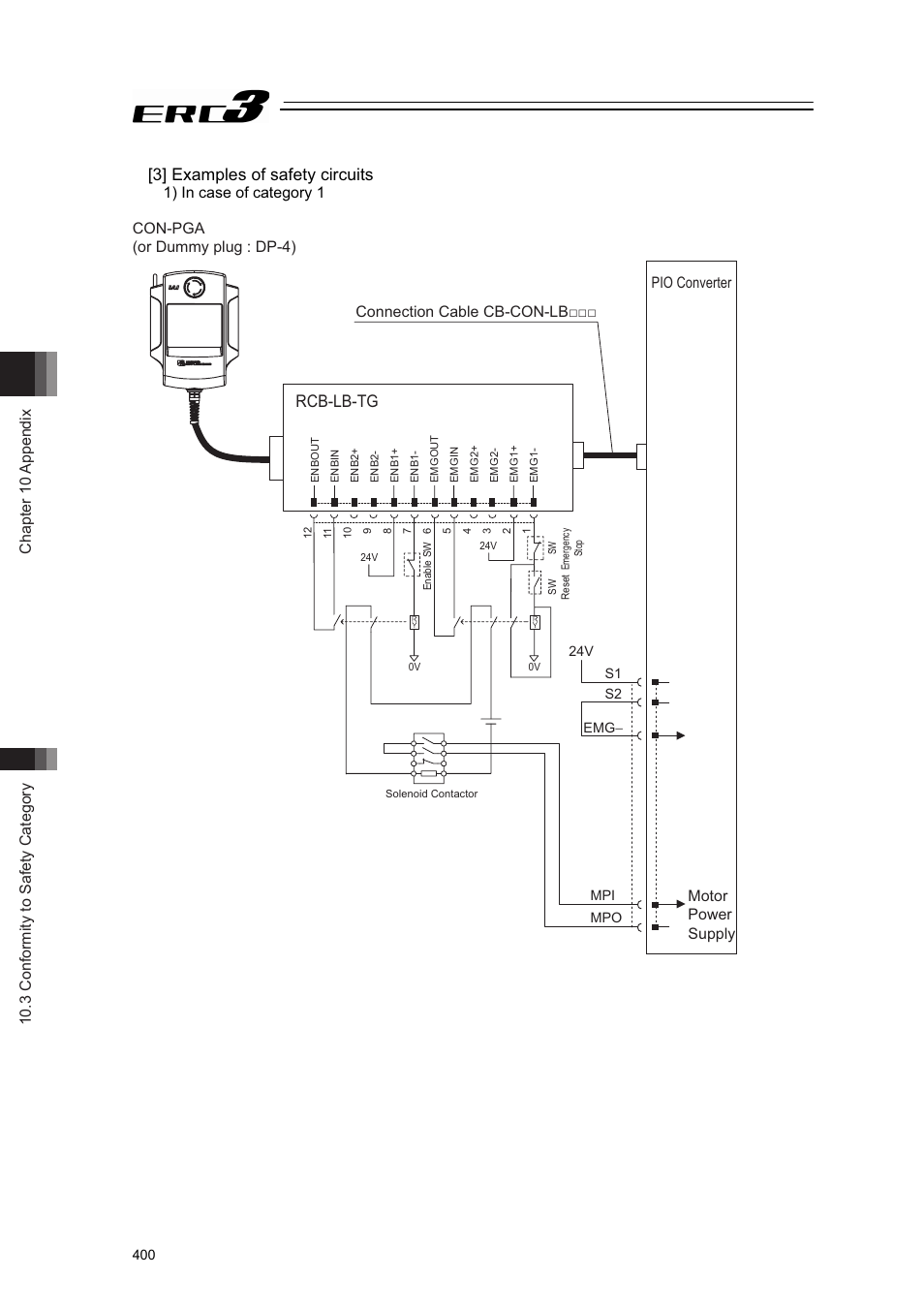 3] examples of safety circuits, Rcb-lb-tg | IAI America ERC3 User Manual | Page 410 / 438