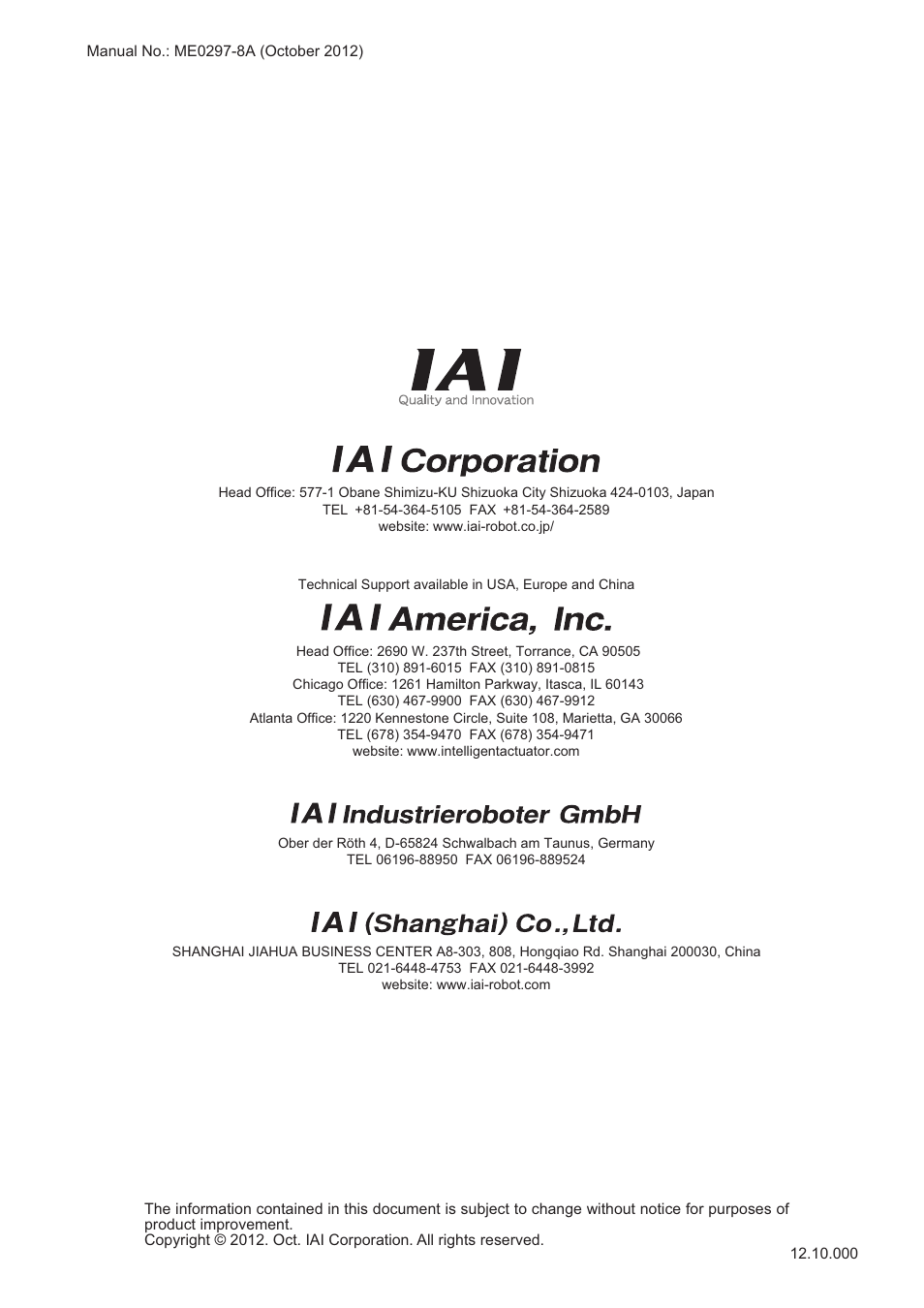 IAI America ERC3 User Manual | Page 438 / 438