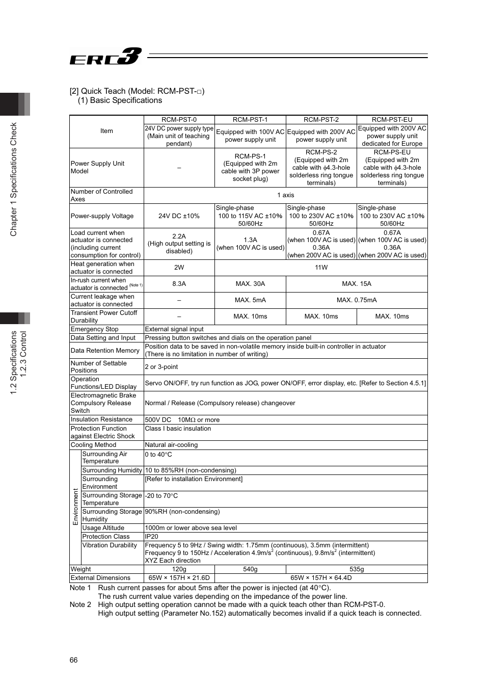 2] quick teach (model: rcm-pst-) | IAI America ERC3 User Manual | Page 76 / 438
