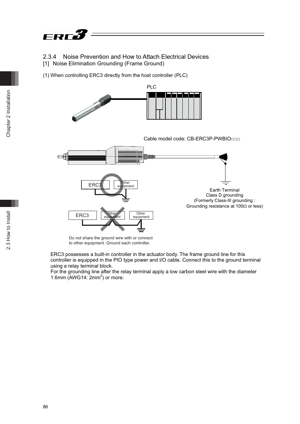 1] noise elimination grounding (frame ground) | IAI America ERC3 User Manual | Page 96 / 438