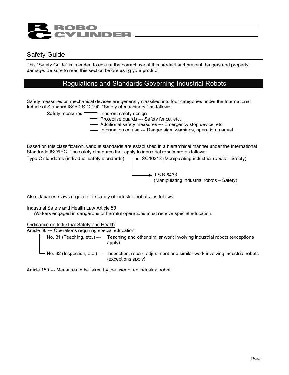Safety guide | IAI America ERC User Manual | Page 13 / 153