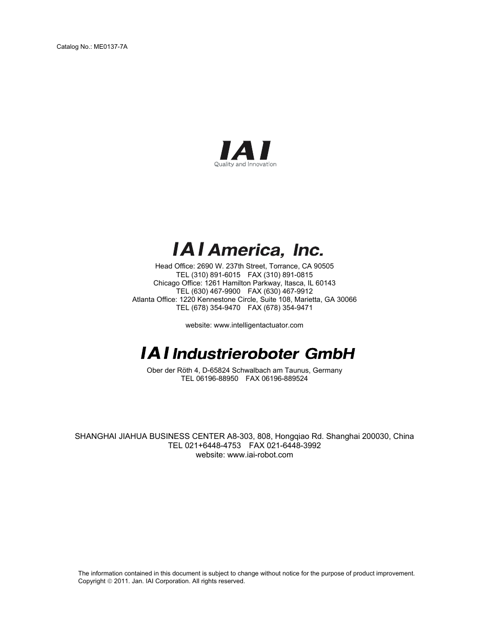 Iai (shanghai) co., ltd | IAI America ERC User Manual | Page 153 / 153