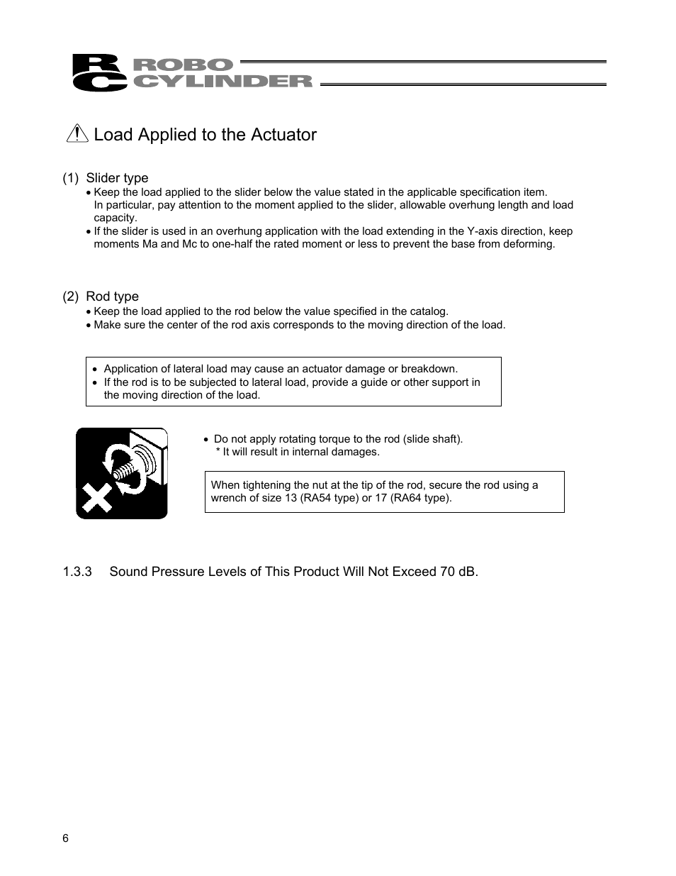 Load applied to the actuator | IAI America ERC User Manual | Page 26 / 153
