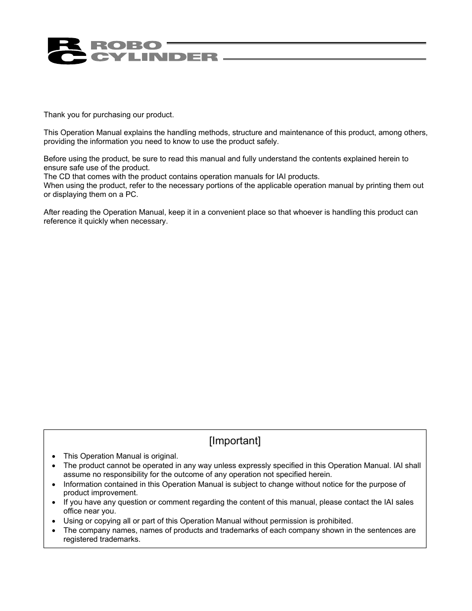 Please read before use, Important | IAI America ERC User Manual | Page 3 / 153