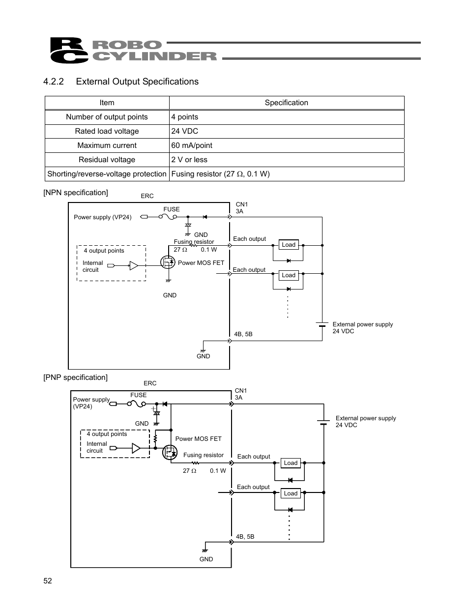 2 external output specifications | IAI America ERC User Manual | Page 72 / 153