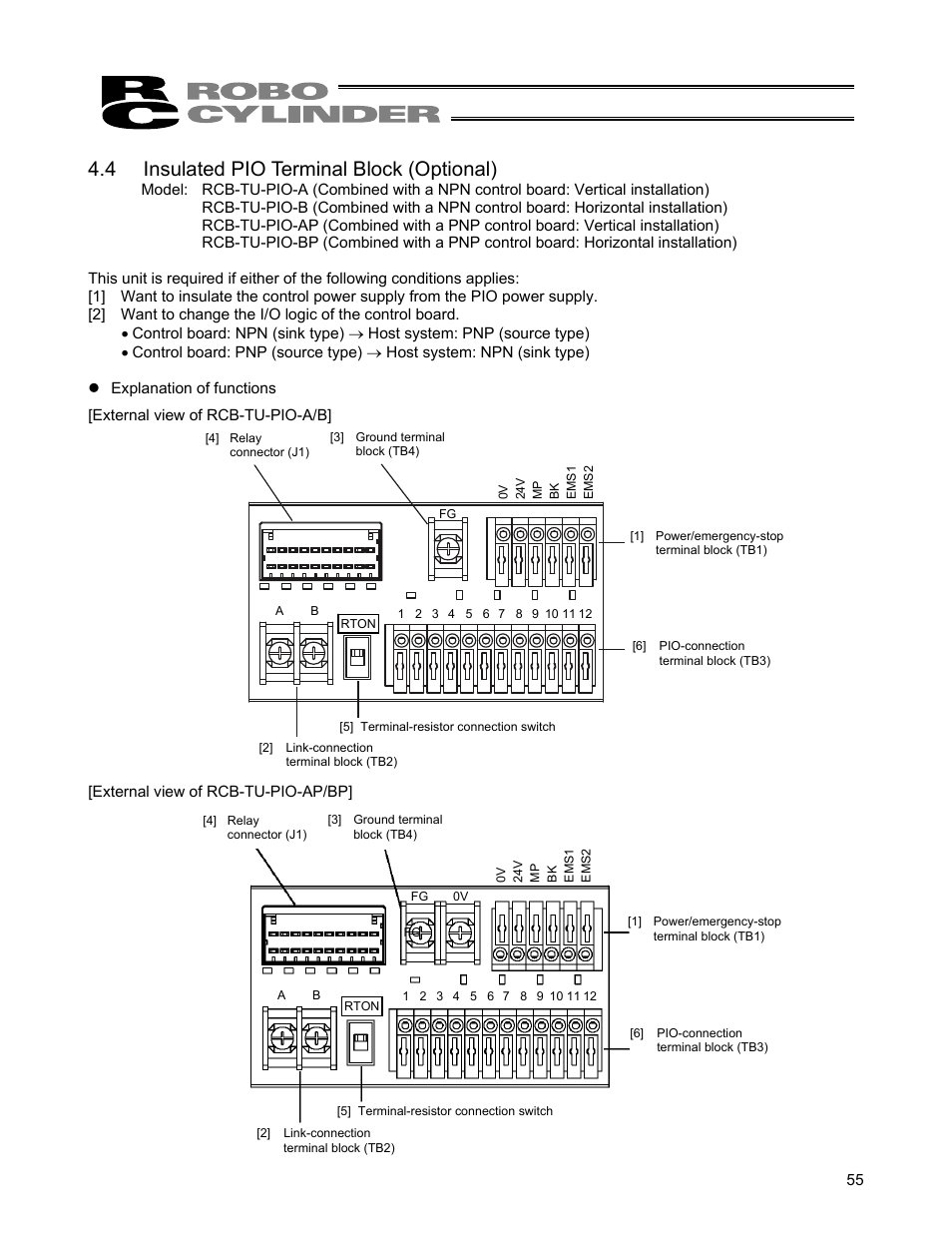 4 insulated pio terminal block (optional) | IAI America ERC User Manual | Page 75 / 153