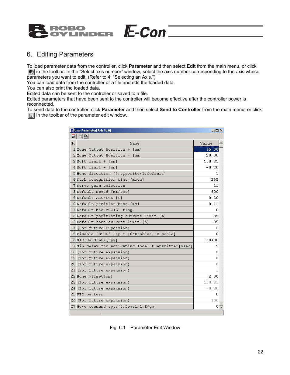 Editing parameters | IAI America RCB-101-MW User Manual | Page 27 / 38