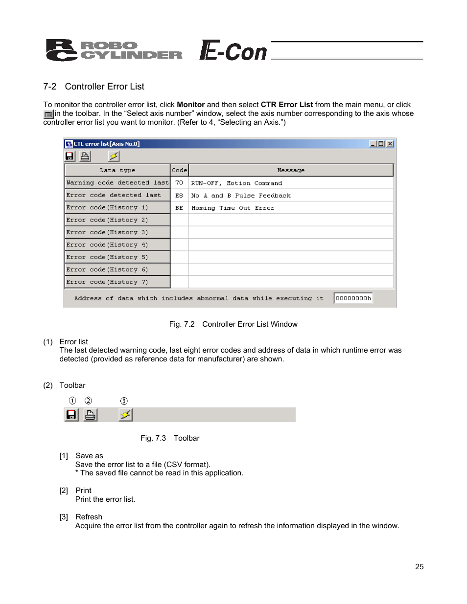 2 controller error list | IAI America RCB-101-MW User Manual | Page 30 / 38
