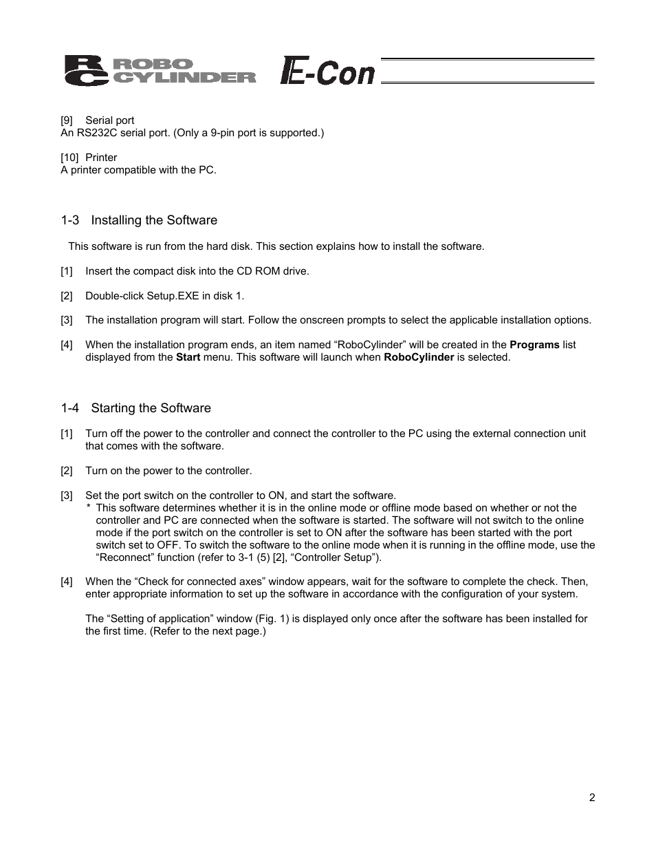 3 installing the software, 4 starting the software | IAI America RCB-101-MW User Manual | Page 7 / 38