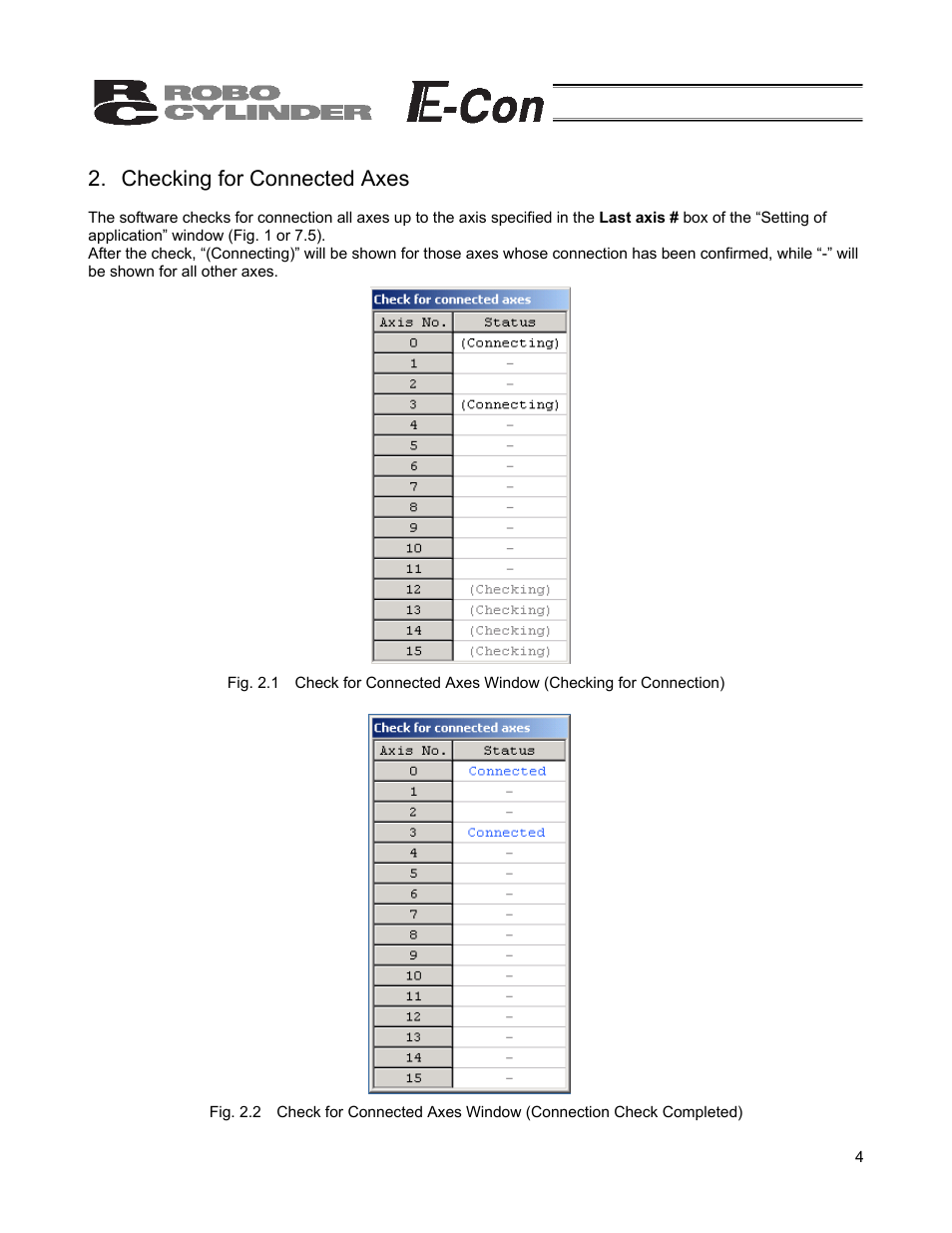 Checking for connected axes | IAI America RCB-101-MW User Manual | Page 9 / 38