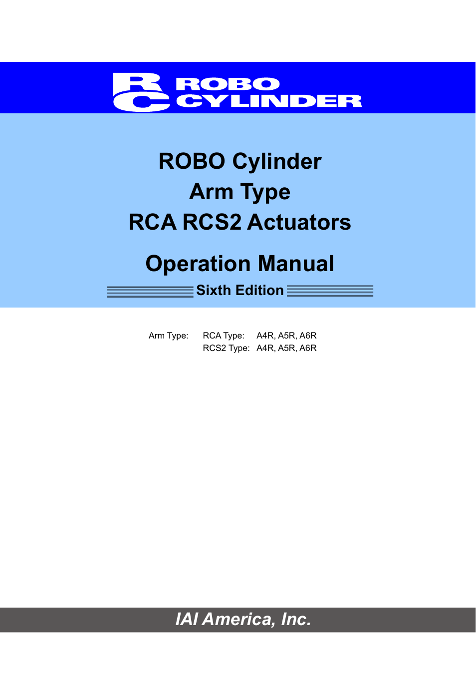 IAI America RCS2-A6R User Manual | 72 pages