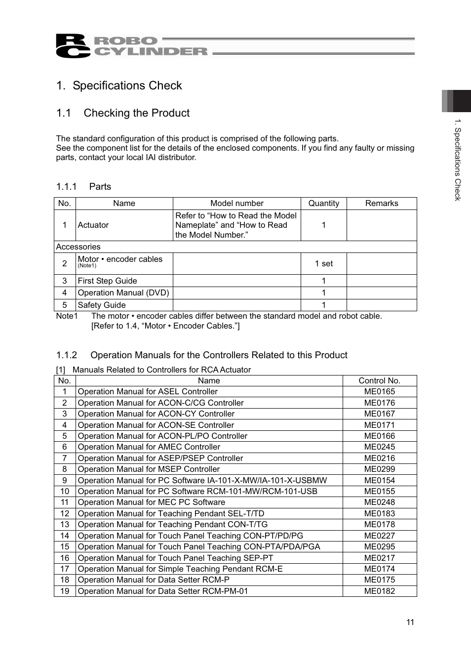 Specifications check, 1 checking the product | IAI America RCS2-A6R User Manual | Page 17 / 72