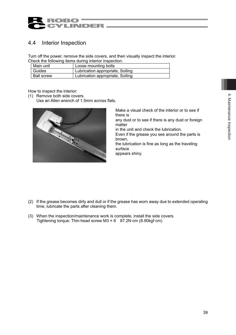 4 interior inspection | IAI America RCS2-A6R User Manual | Page 45 / 72