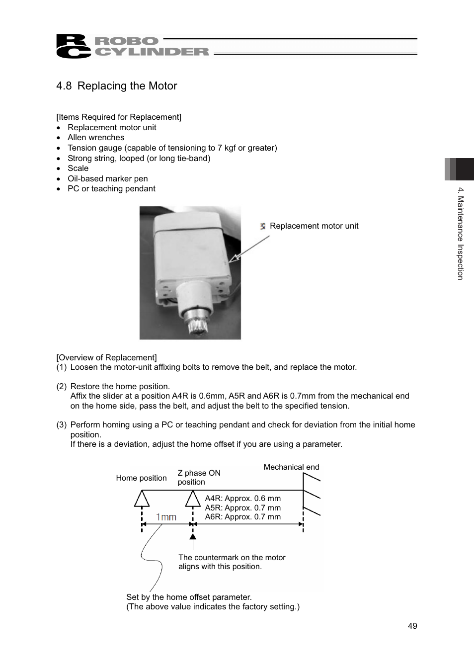 8 replacing the motor | IAI America RCS2-A6R User Manual | Page 55 / 72