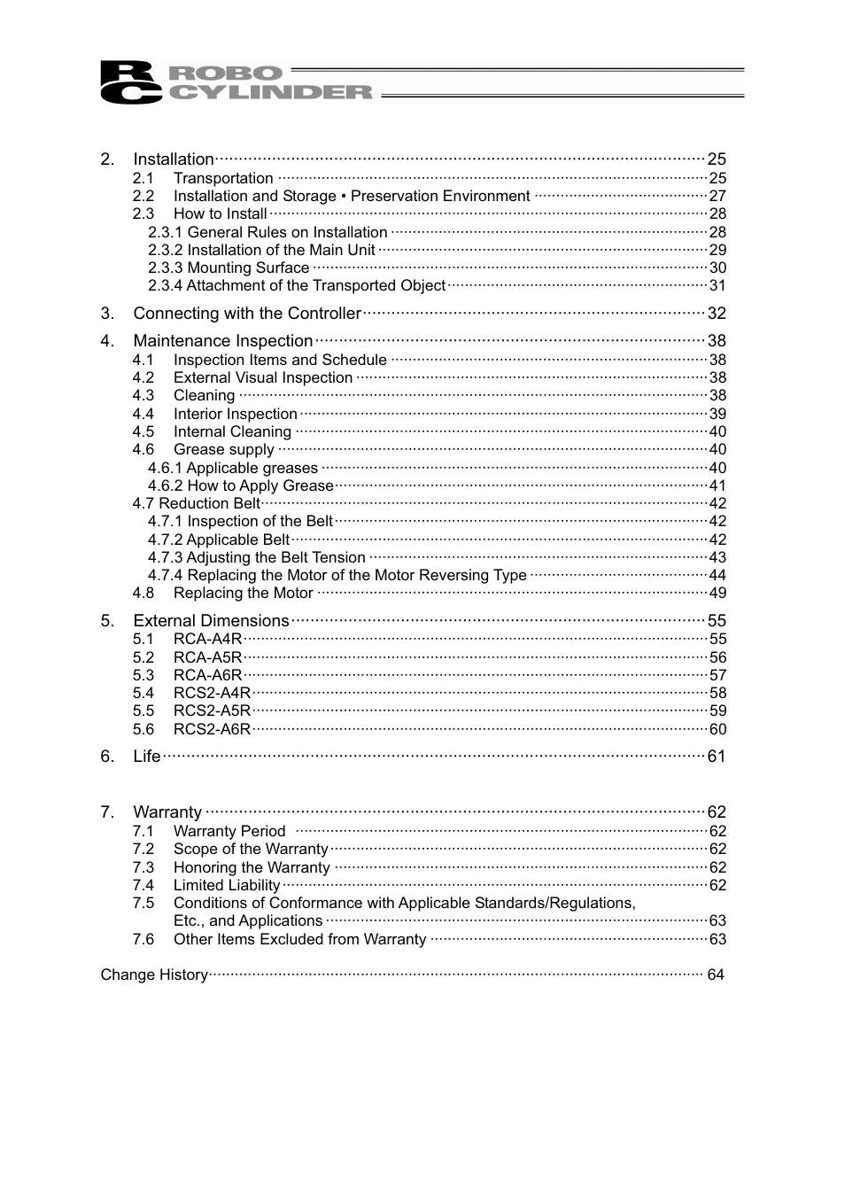 IAI America RCS2-A6R User Manual | Page 6 / 72