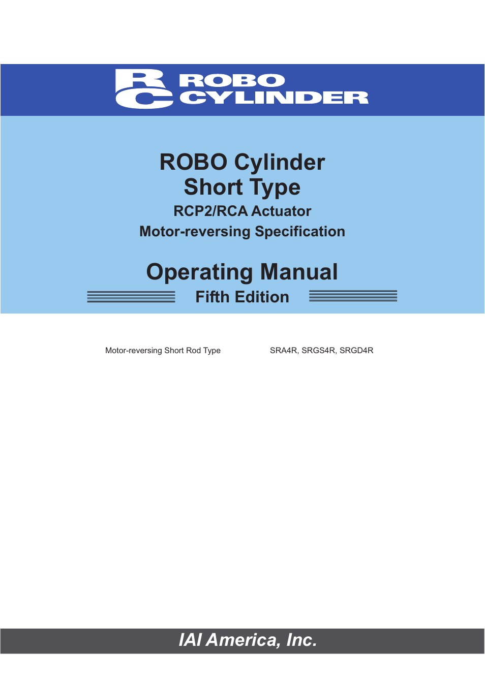 IAI America RCP2-SRGD4R User Manual | 56 pages