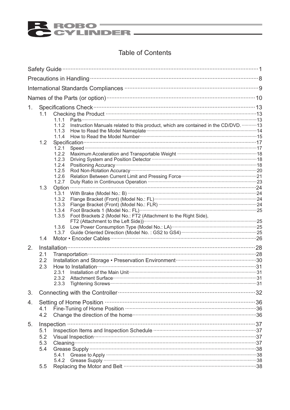 IAI America RCP2-SRGD4R User Manual | Page 5 / 56