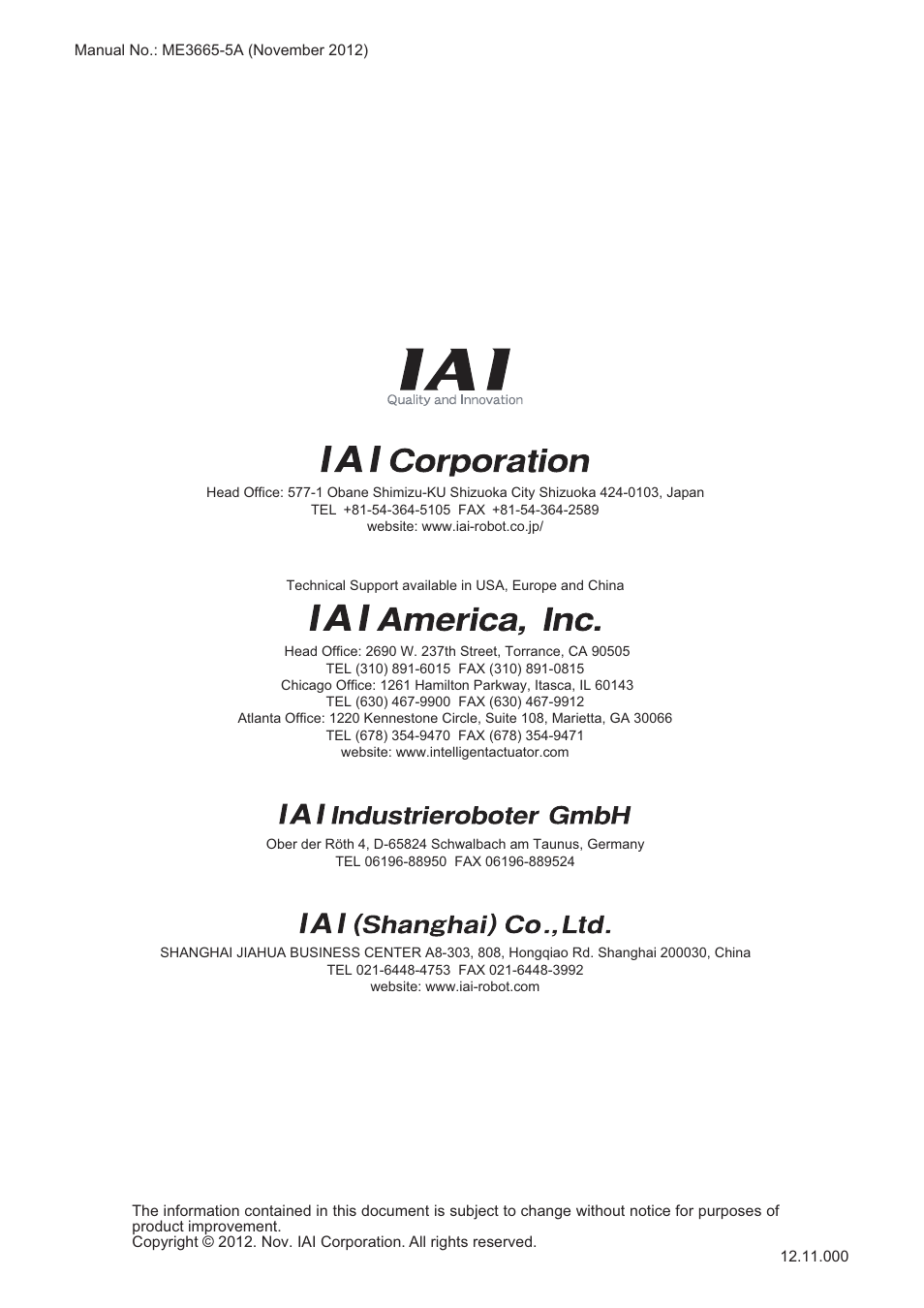IAI America RCP2-SRGD4R User Manual | Page 56 / 56