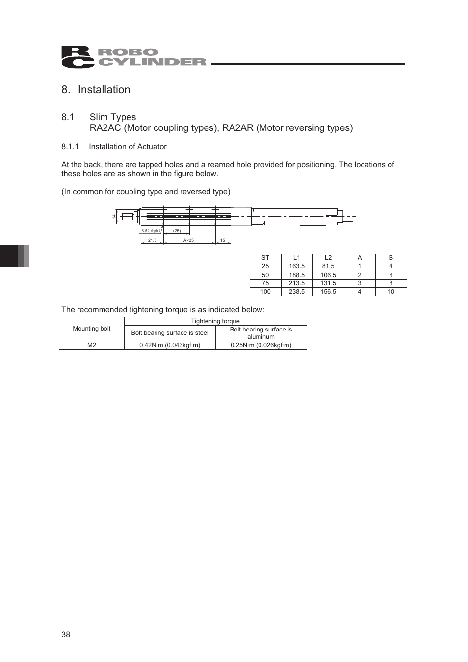 Installation | IAI America RCA2-SD4N User Manual | Page 46 / 100