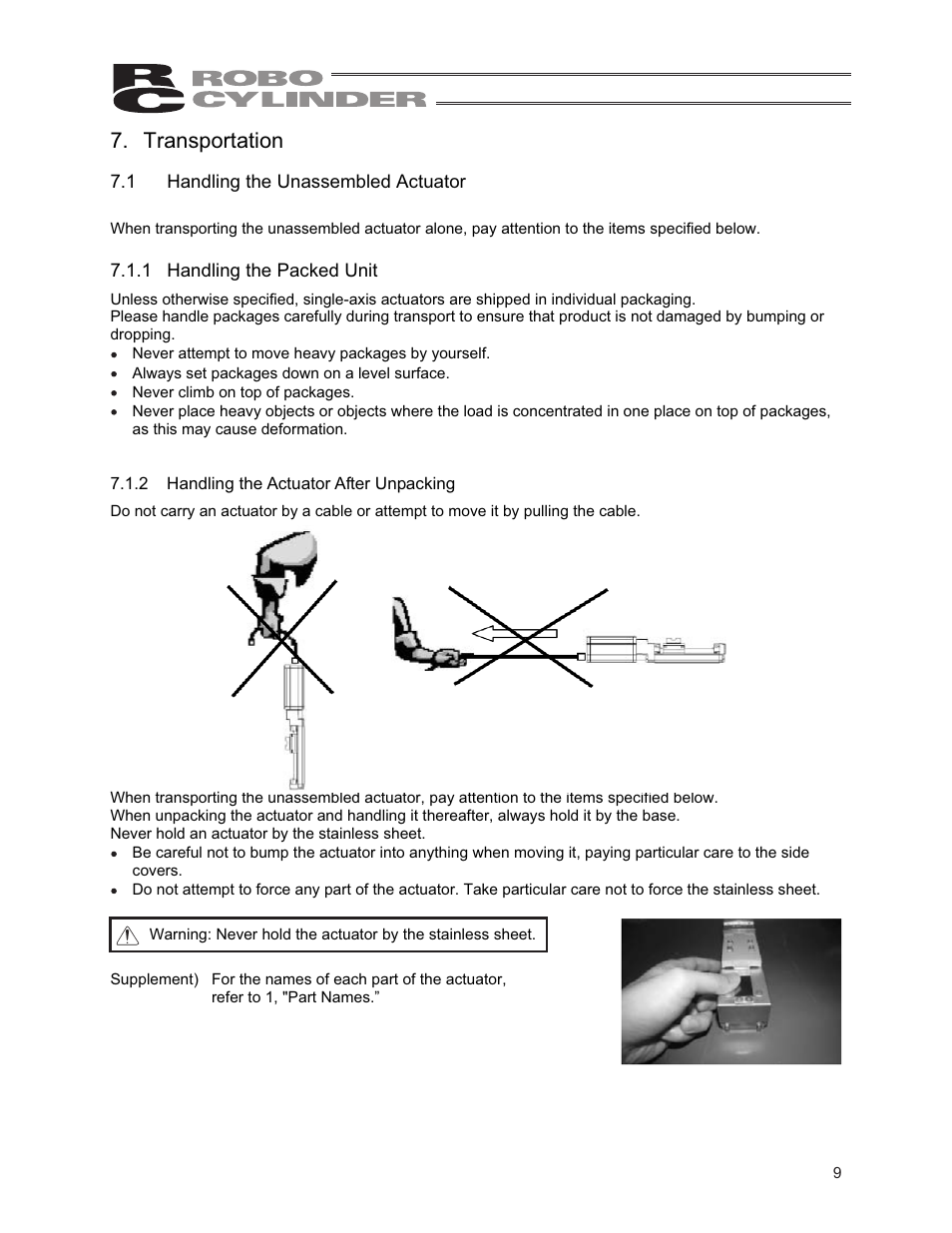 Transportation | IAI America RCA2-SA6R User Manual | Page 17 / 92