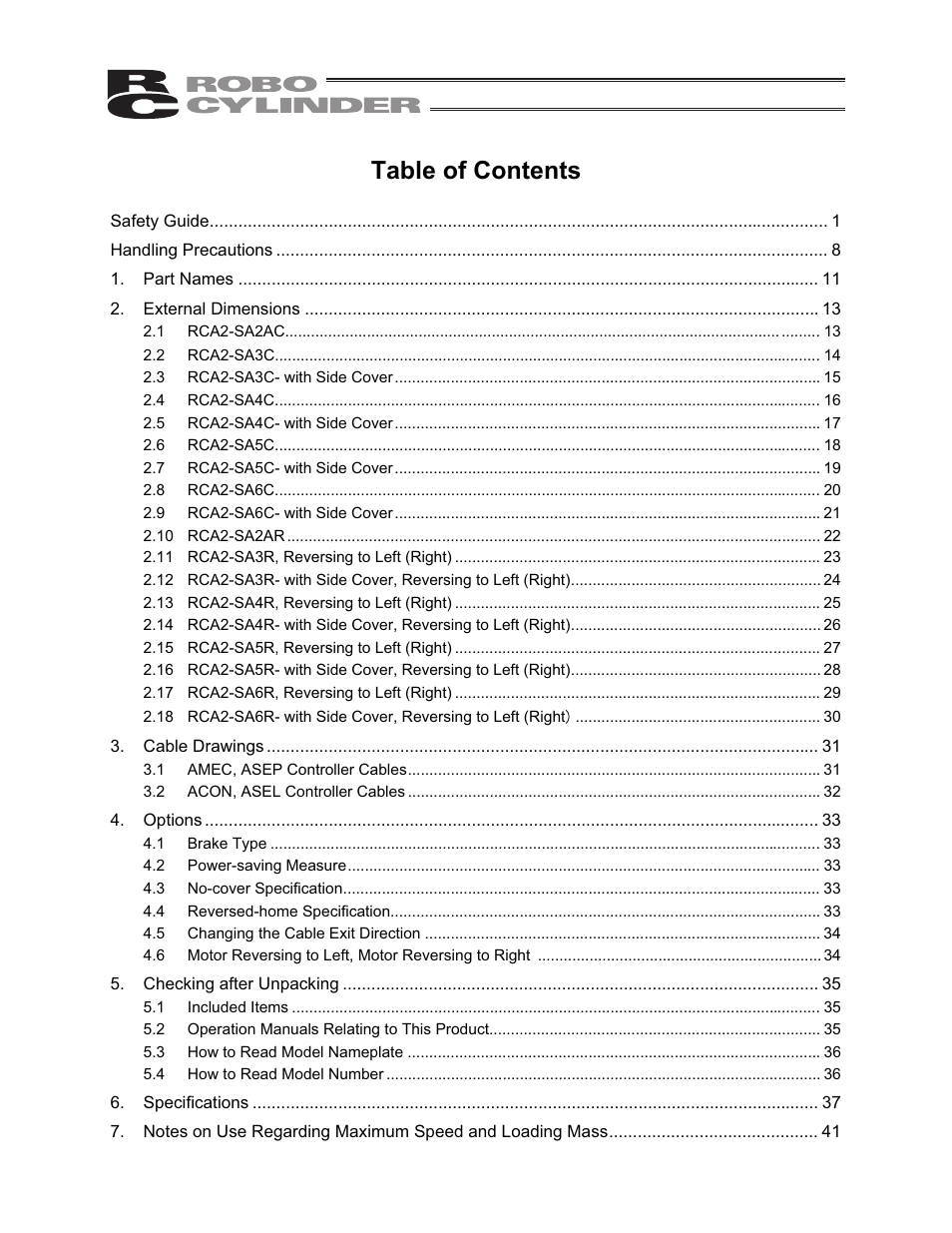 IAI America RCA2-SA6R User Manual | Page 5 / 92