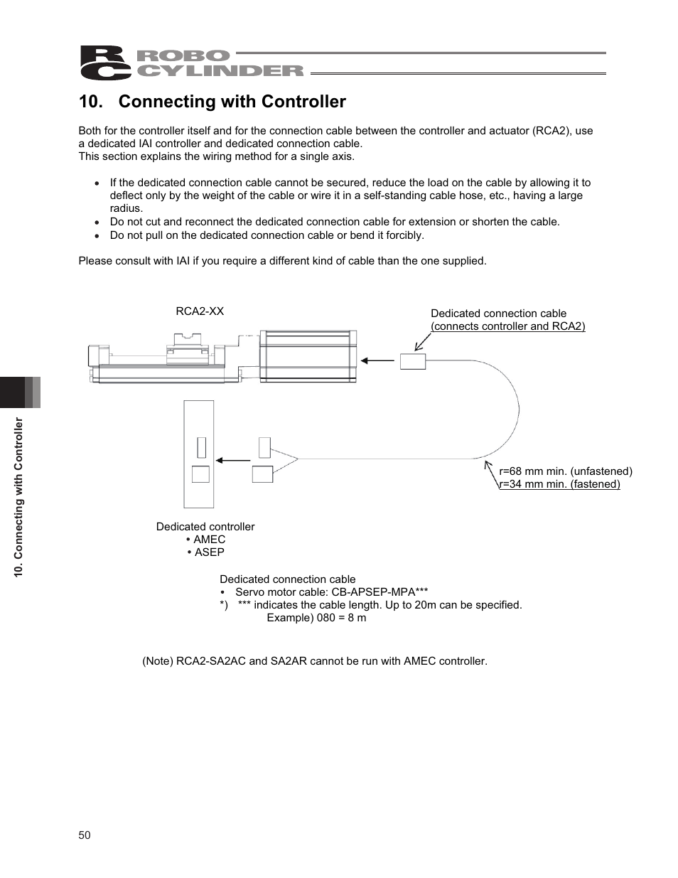 Connecting with controller | IAI America RCA2-SA6R User Manual | Page 58 / 92