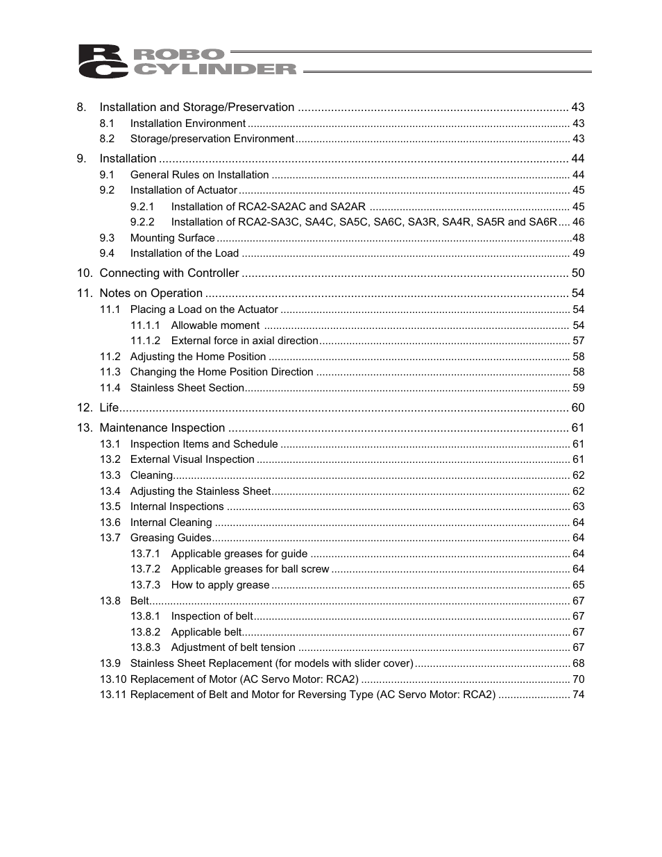 IAI America RCA2-SA6R User Manual | Page 6 / 92