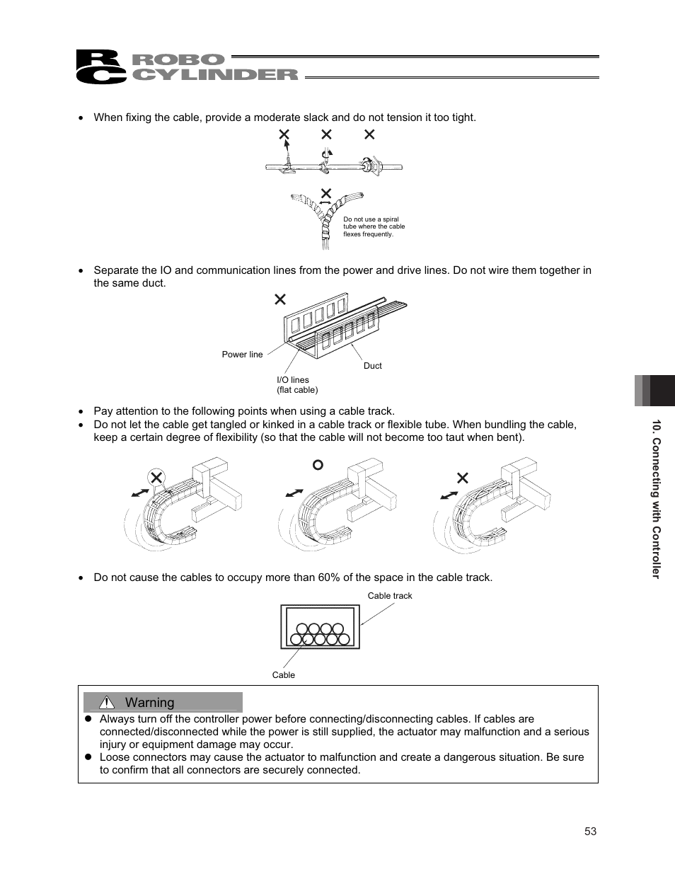 Warning | IAI America RCA2-SA6R User Manual | Page 61 / 92