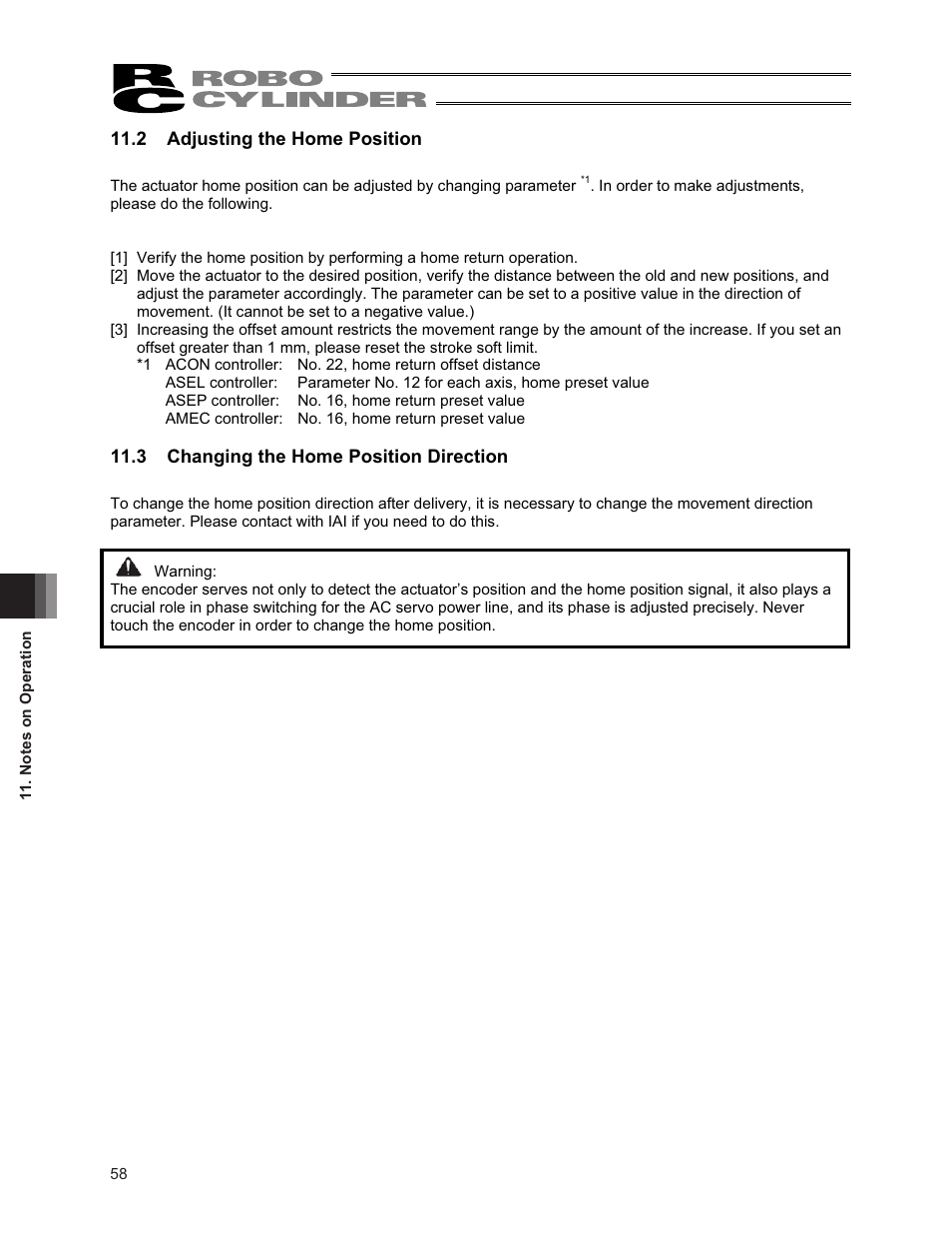 2 adjusting the home position, 3 changing the home position direction | IAI America RCA2-SA6R User Manual | Page 66 / 92