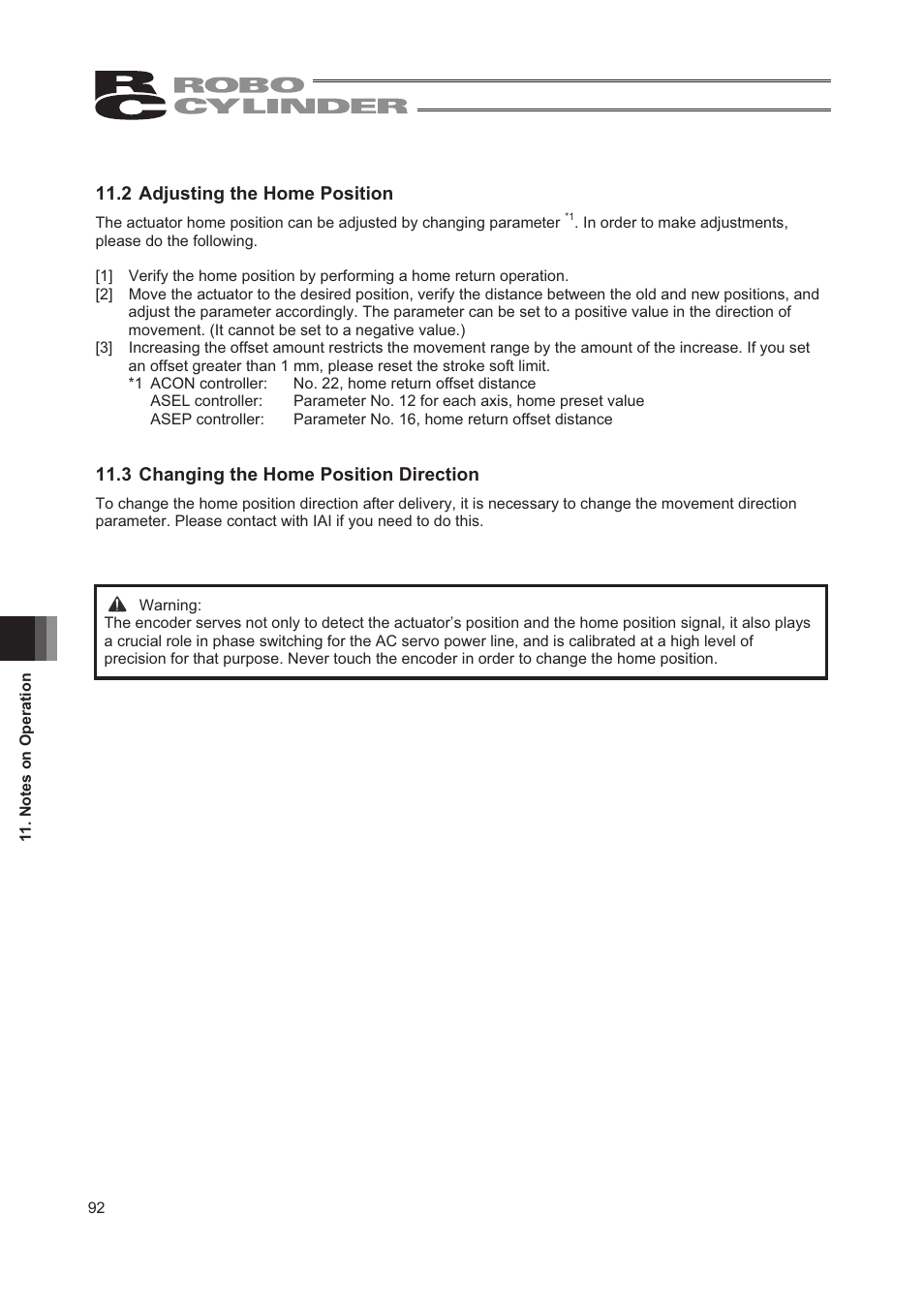 2 adjusting the home position, 3 changing the home position direction | IAI America RCA2-TW4N User Manual | Page 100 / 134