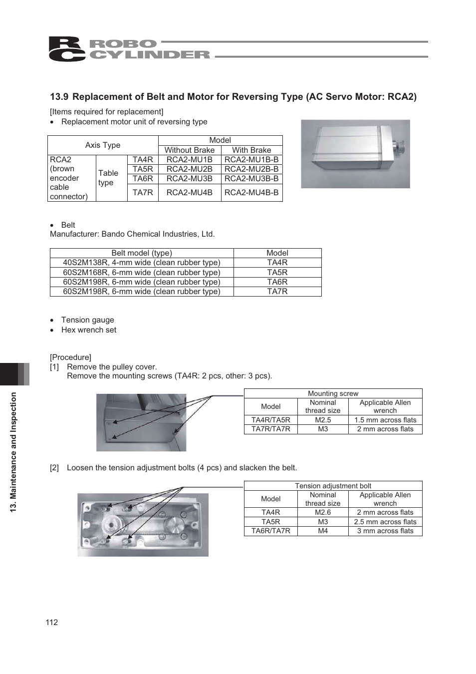 IAI America RCA2-TW4N User Manual | Page 120 / 134