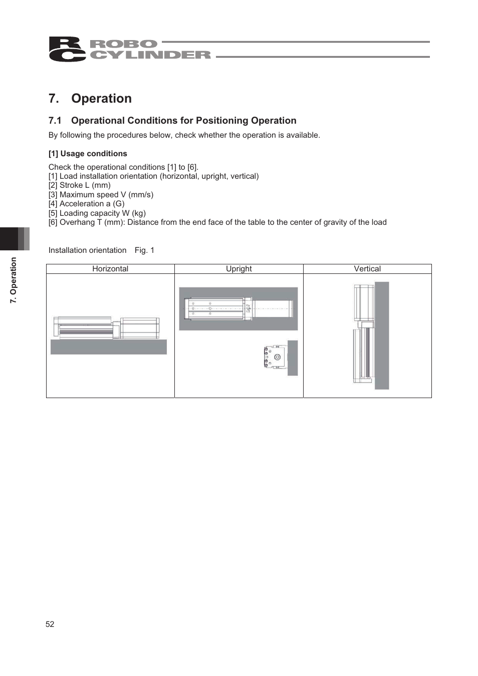 Operation, 1 operational conditions for positioning operation | IAI America RCA2-TW4N User Manual | Page 60 / 134