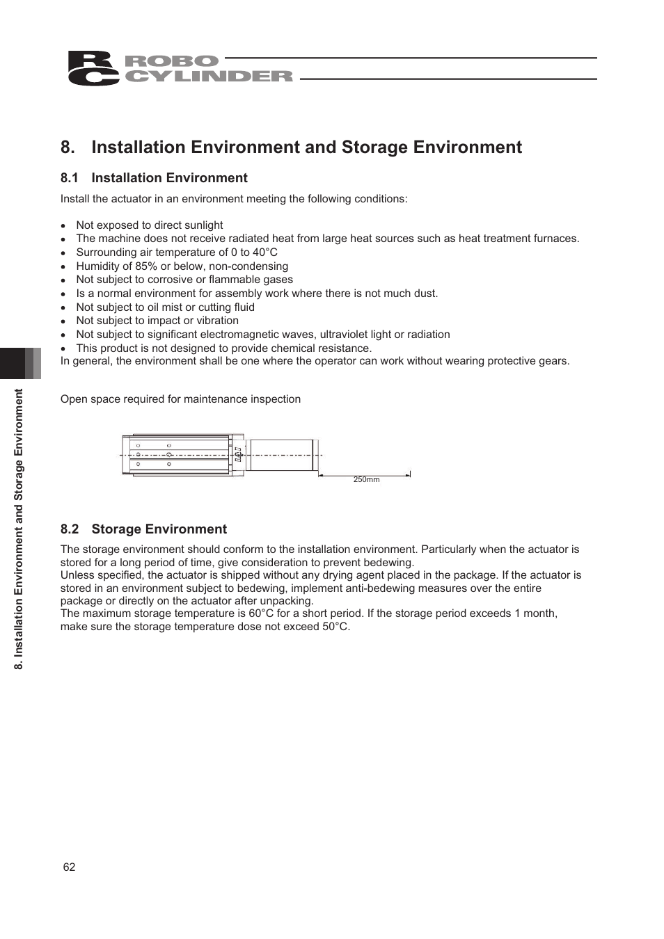 Installation environment and storage environment, 1 installation environment, 2 storage environment | IAI America RCA2-TW4N User Manual | Page 70 / 134