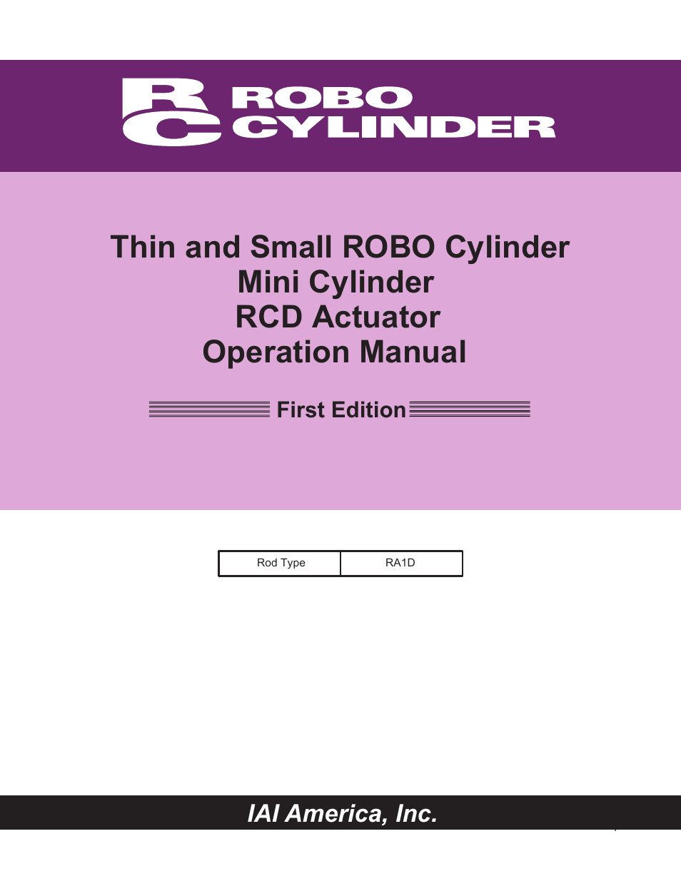 IAI America RCD-RA1D User Manual | 40 pages