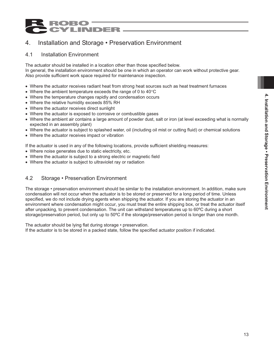 1 installation environment, 2 storage • preservation environment | IAI America RCD-RA1D User Manual | Page 19 / 40