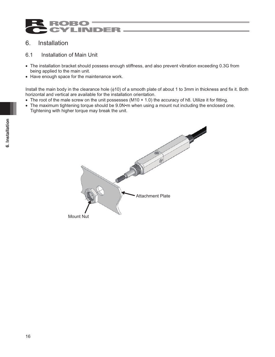 Installation, 1 installation of main unit | IAI America RCD-RA1D User Manual | Page 22 / 40