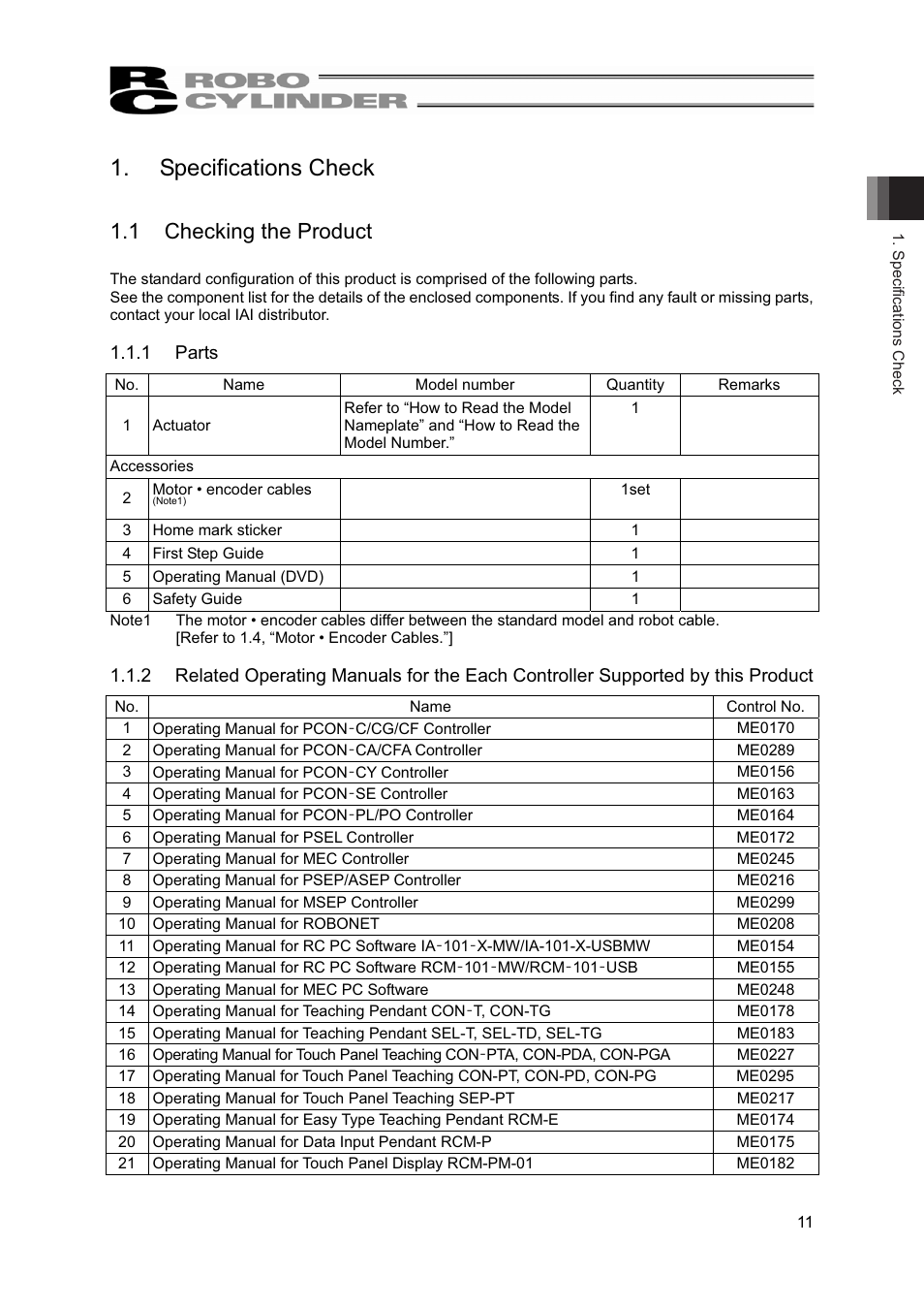 Specifications check, 1 checking the product | IAI America RCP2-BA7U User Manual | Page 17 / 72