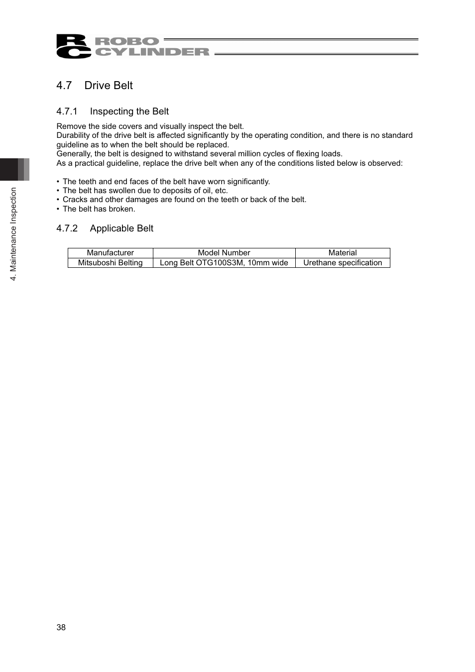 7 drive belt | IAI America RCP2-BA7U User Manual | Page 44 / 72