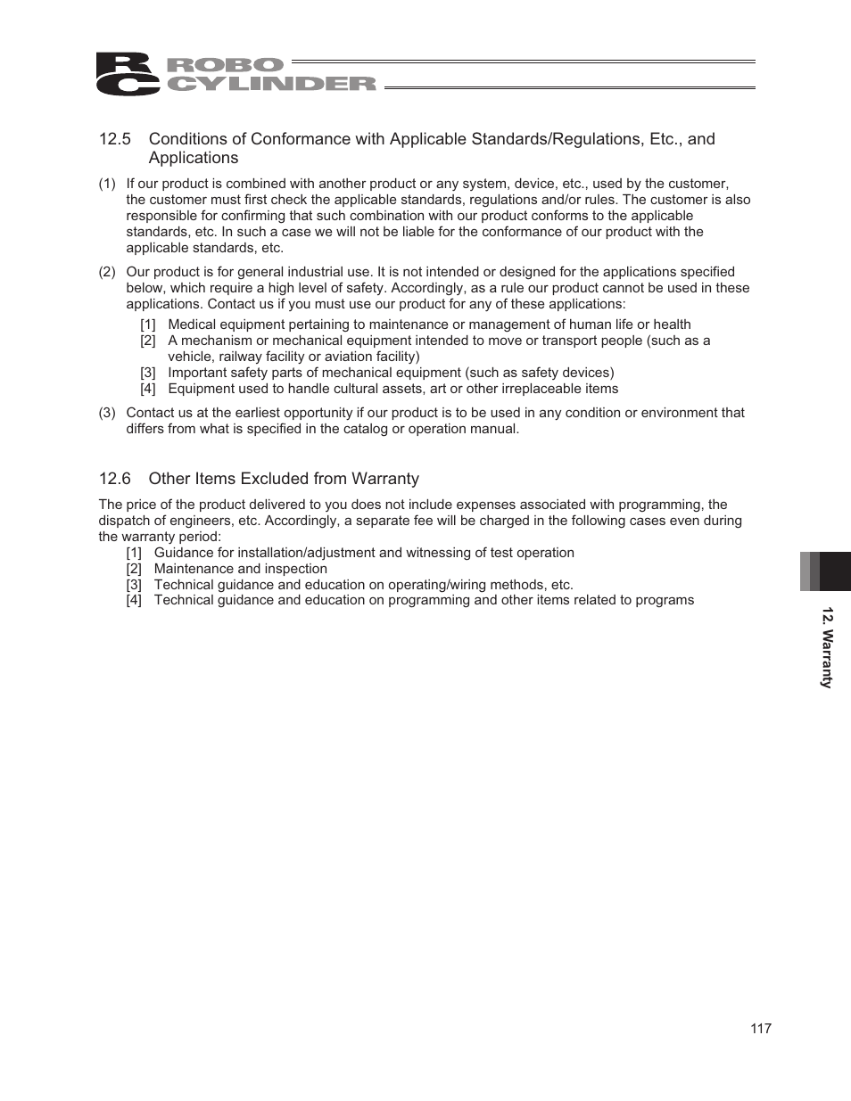 6 other items excluded from warranty | IAI America RCP2W-GRLS User Manual | Page 127 / 130