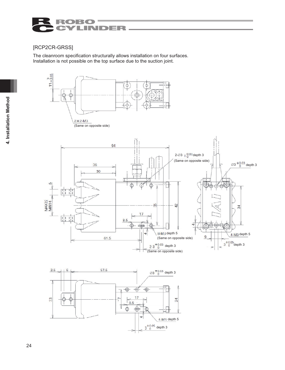 Rcp2cr-grss, 24 4. installation method | IAI America RCP2W-GRLS User Manual | Page 34 / 130