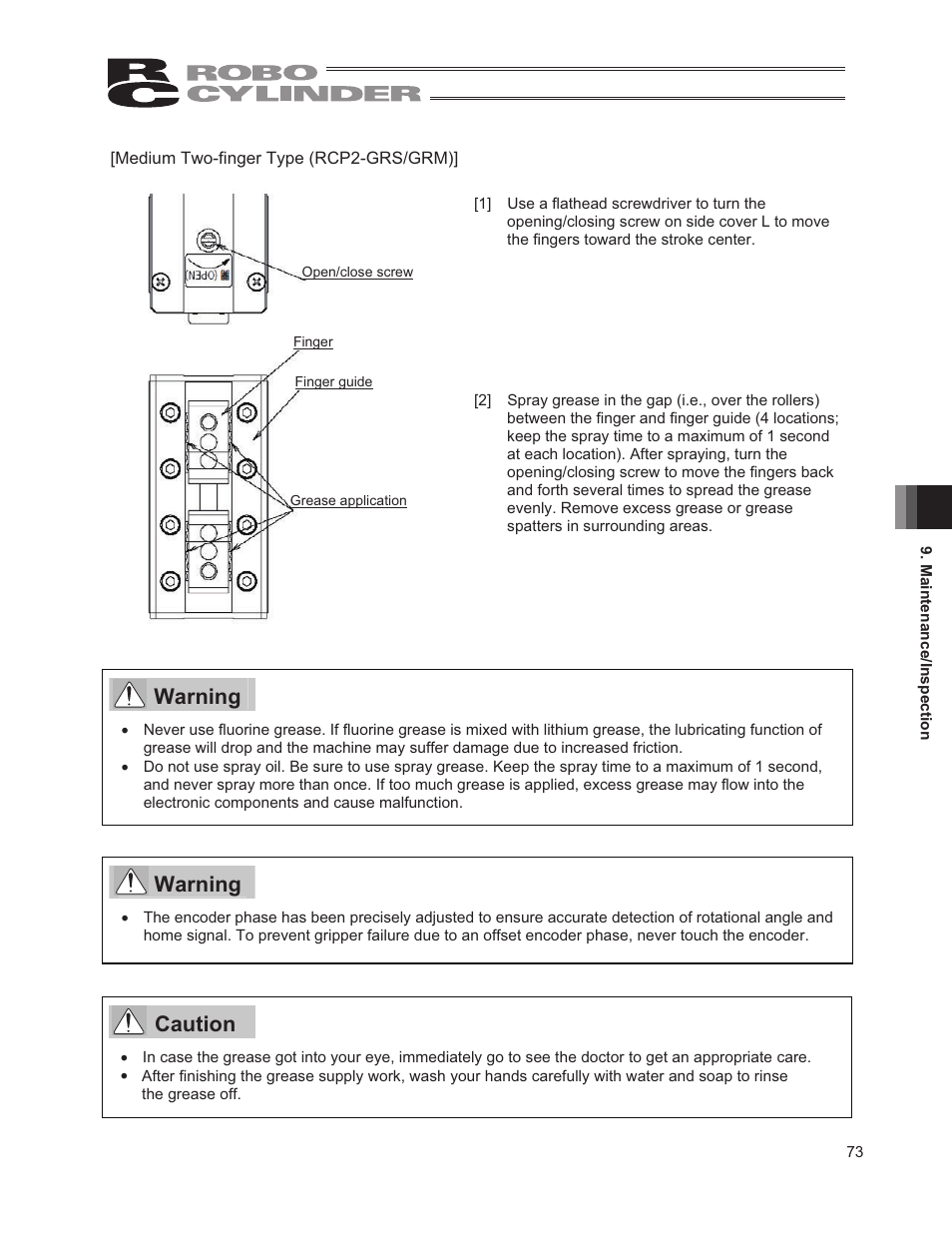 Warning, Caution | IAI America RCP2W-GRLS User Manual | Page 83 / 130